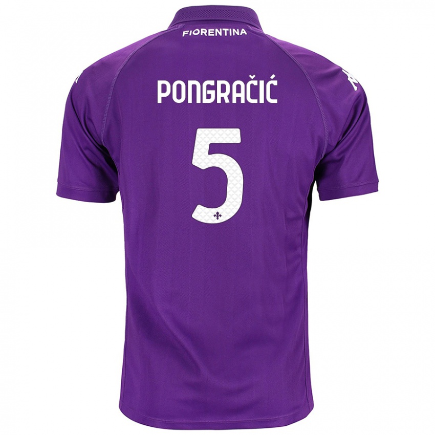 Criança Camisola Marin Pongračić #5 Roxo Principal 2024/25 Camisa