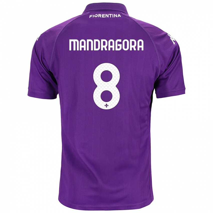 Criança Camisola Rolando Mandragora #8 Roxo Principal 2024/25 Camisa