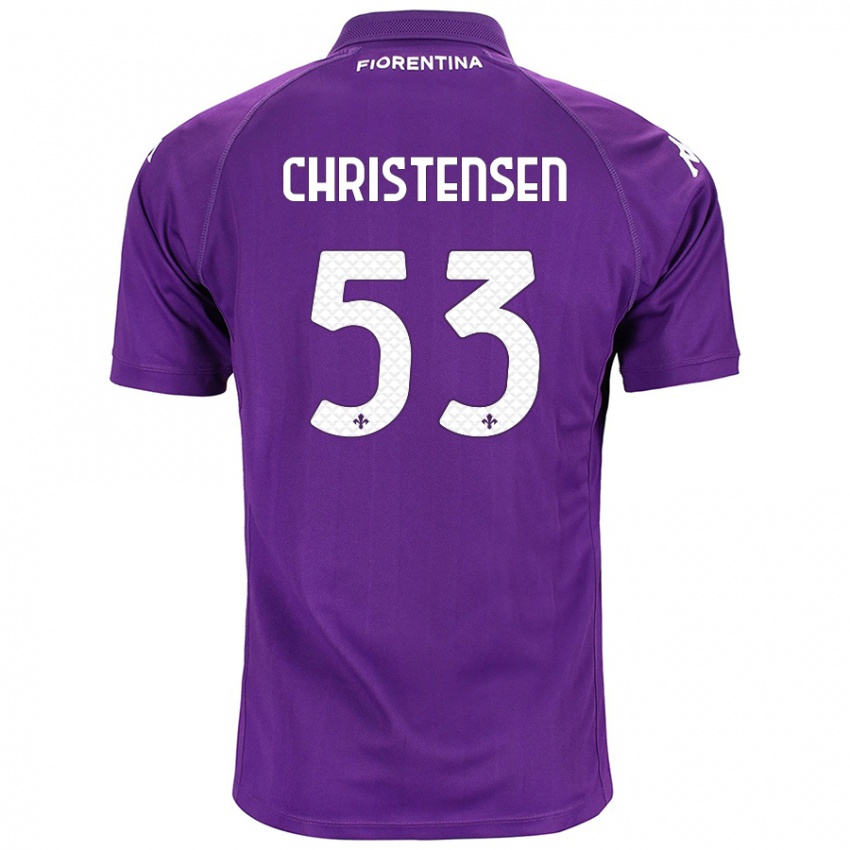 Criança Camisola Oliver Christensen #53 Roxo Principal 2024/25 Camisa