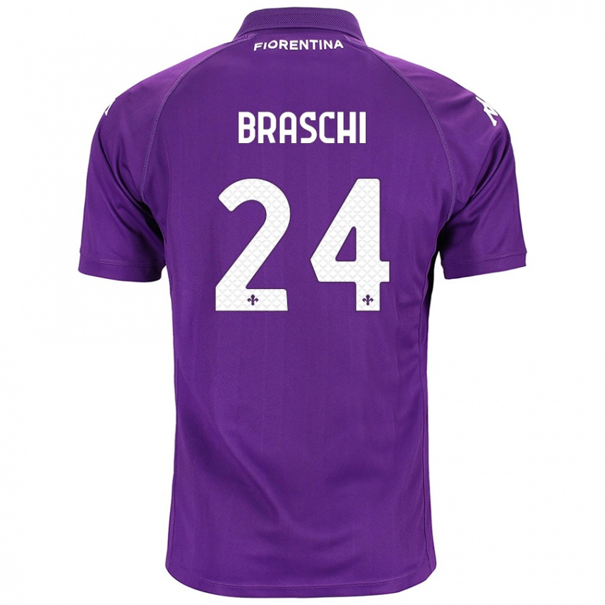 Criança Camisola Riccardo Braschi #24 Roxo Principal 2024/25 Camisa