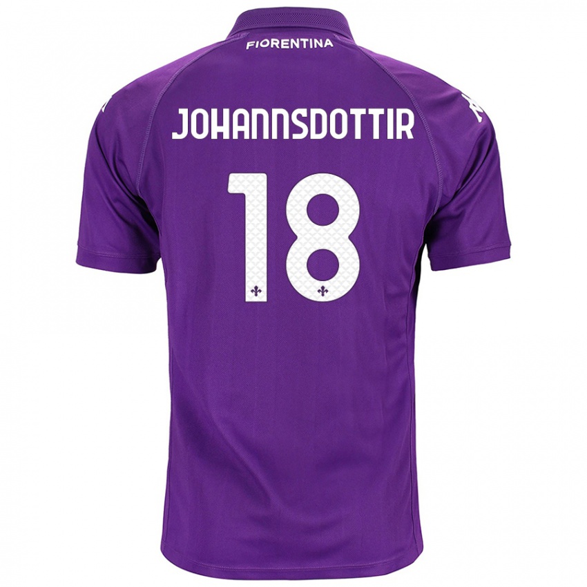 Criança Camisola Alexandra Jóhannsdóttir #18 Roxo Principal 2024/25 Camisa