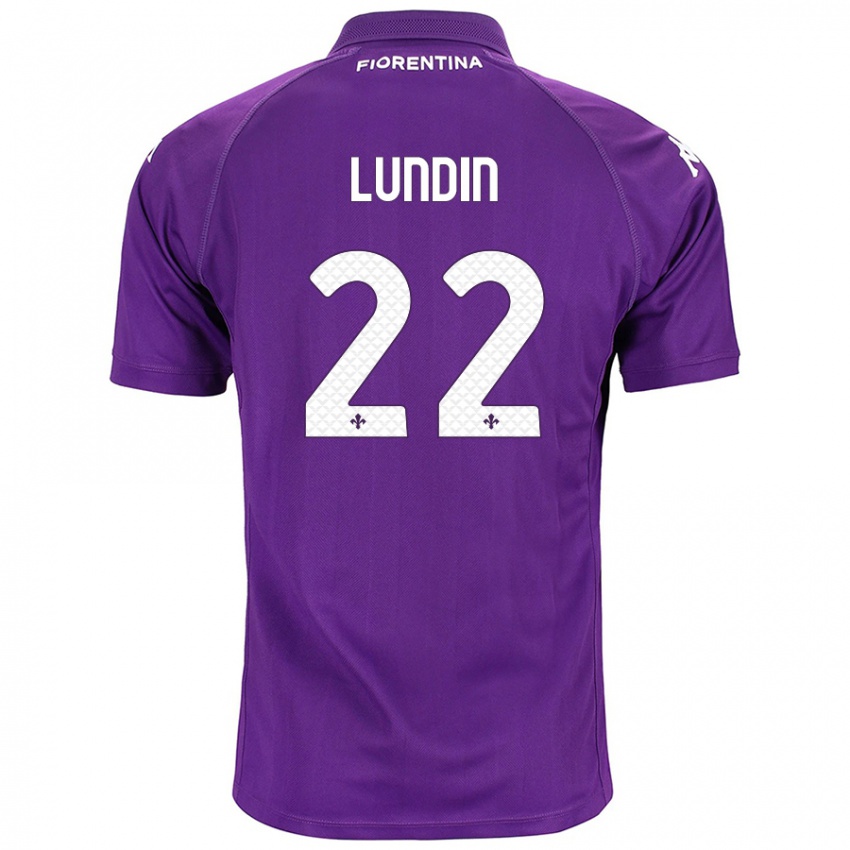 Criança Camisola Karin Lundin #22 Roxo Principal 2024/25 Camisa