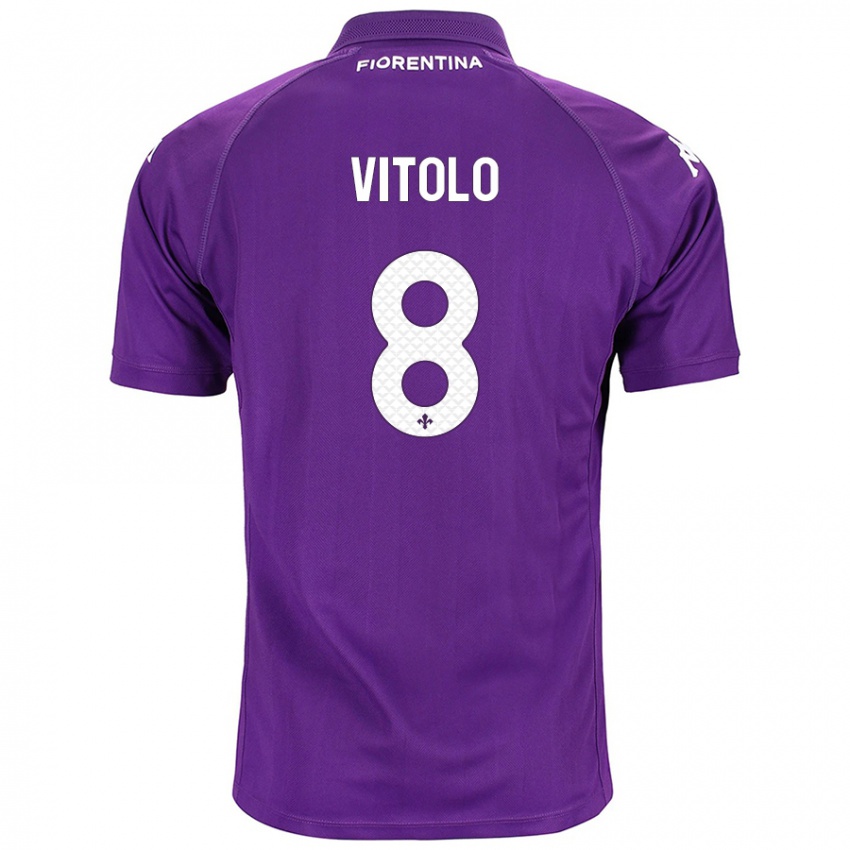 Criança Camisola Federico Vitolo #8 Roxo Principal 2024/25 Camisa