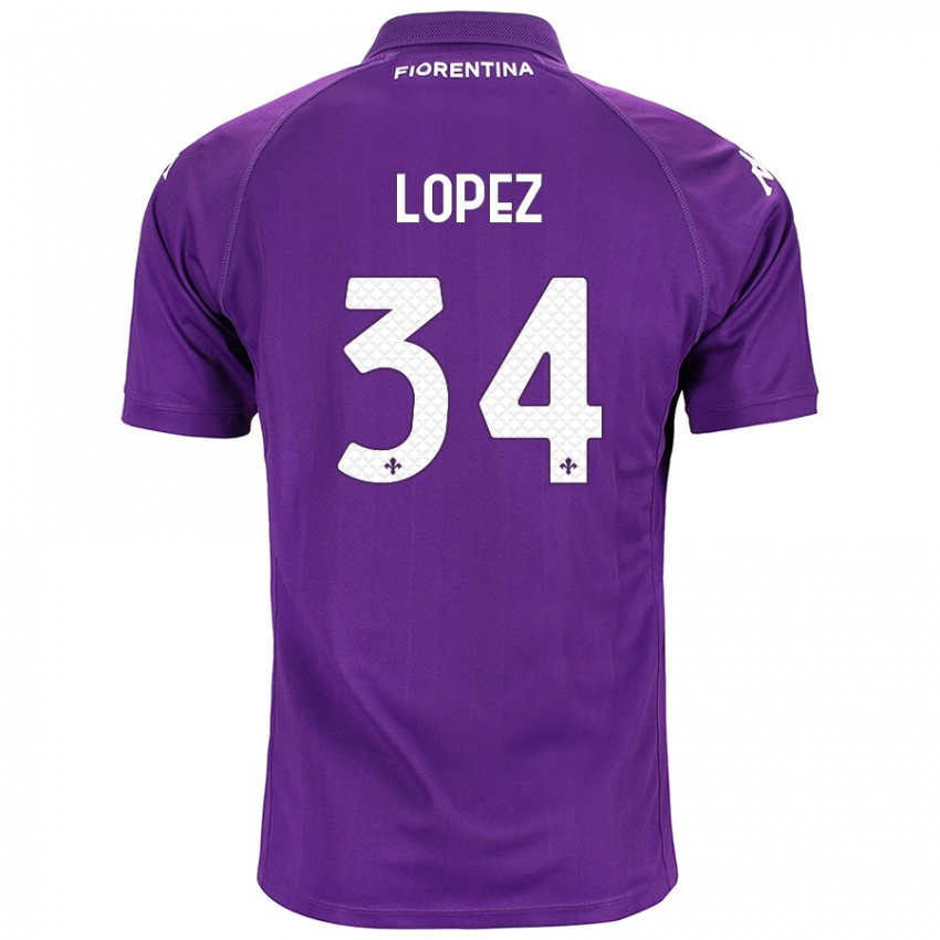 Criança Camisola Lucas López #34 Roxo Principal 2024/25 Camisa