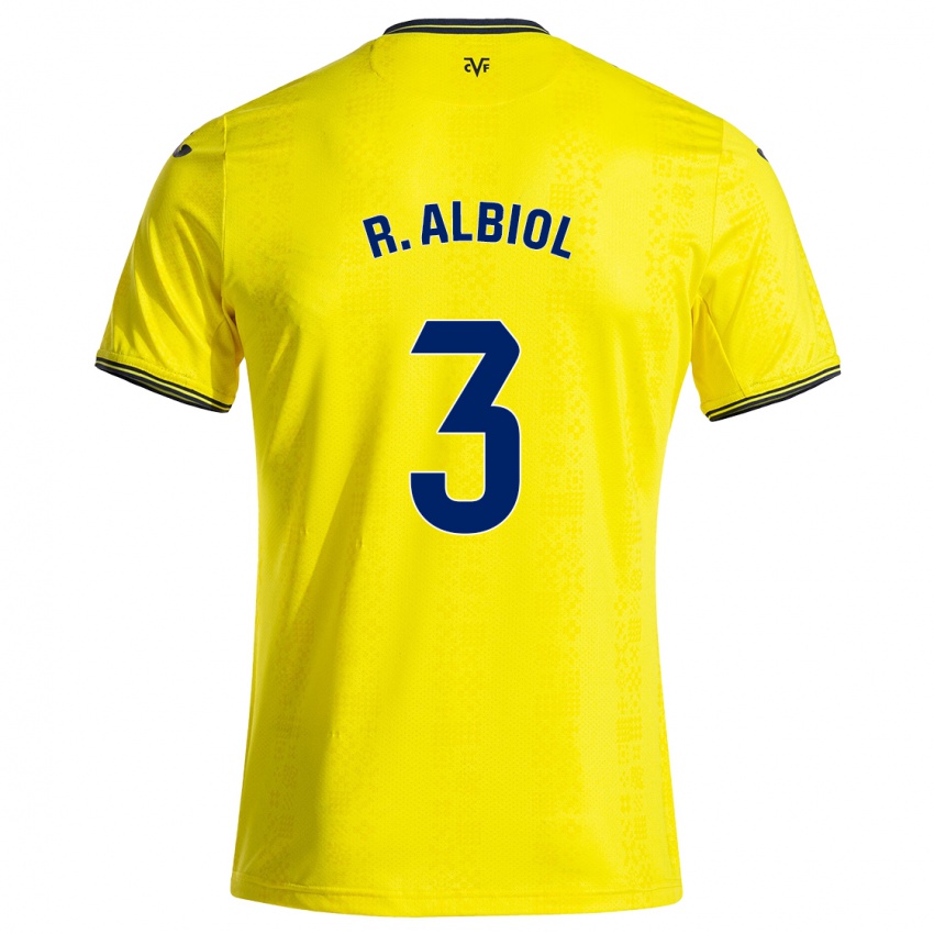 Criança Camisola Raúl Albiol #3 Preto Amarelo Principal 2024/25 Camisa