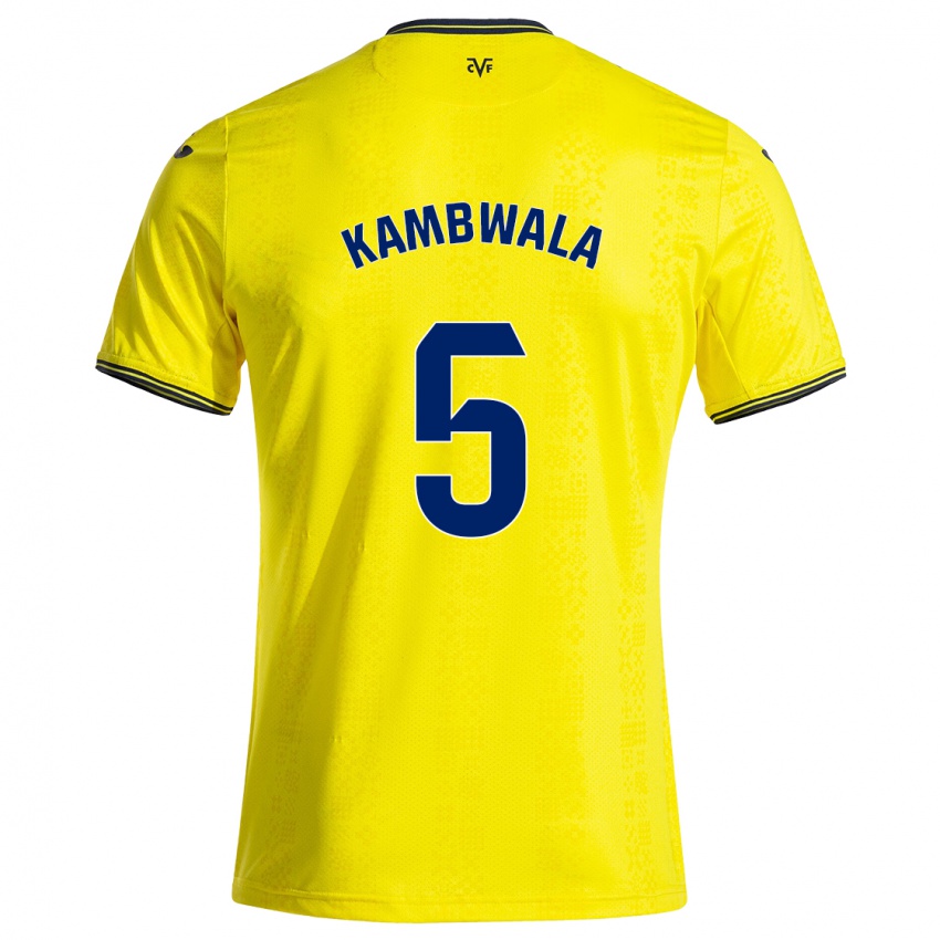 Criança Camisola Willy Kambwala #5 Preto Amarelo Principal 2024/25 Camisa