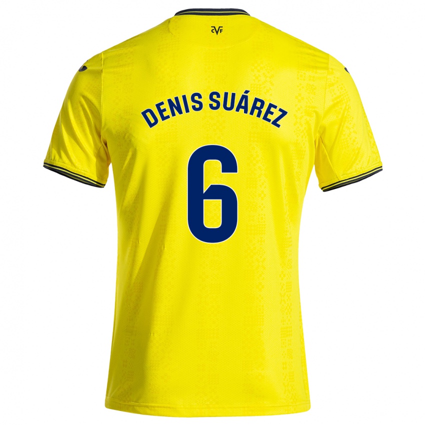 Criança Camisola Denis Suárez #6 Preto Amarelo Principal 2024/25 Camisa