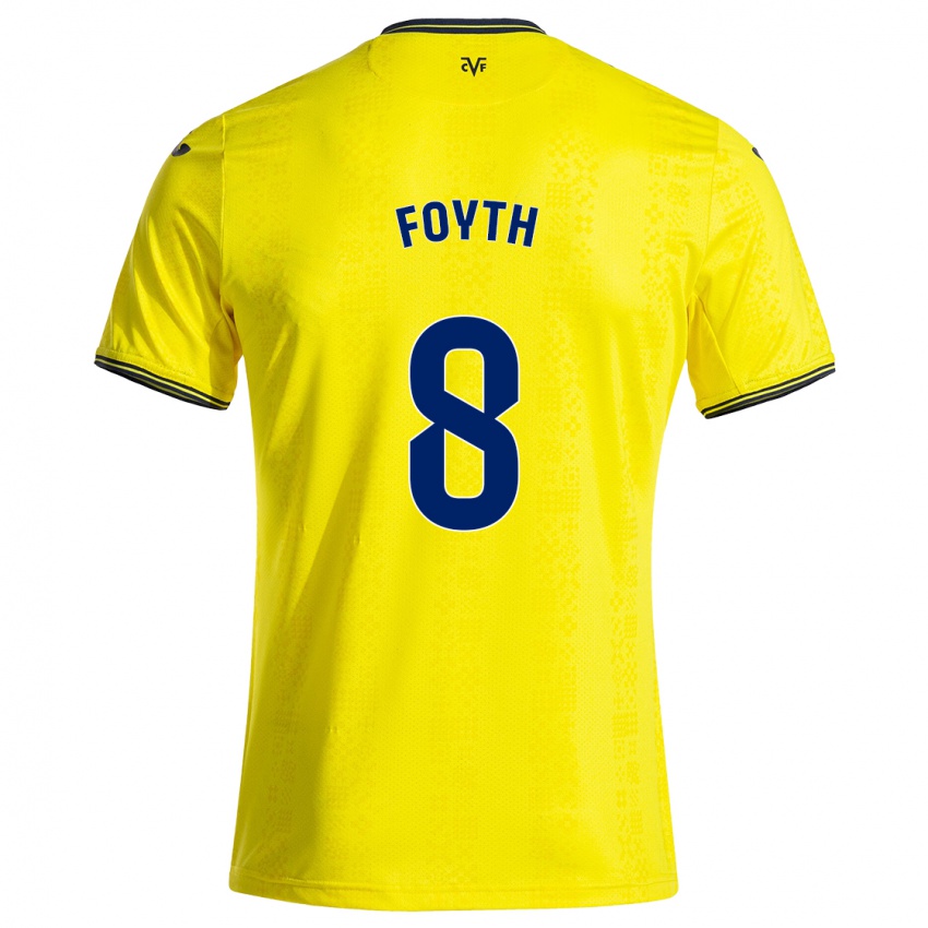 Criança Camisola Juan Foyth #8 Preto Amarelo Principal 2024/25 Camisa