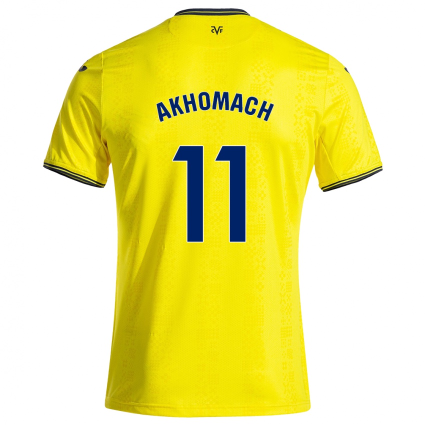 Criança Camisola Ilias Akhomach #11 Preto Amarelo Principal 2024/25 Camisa