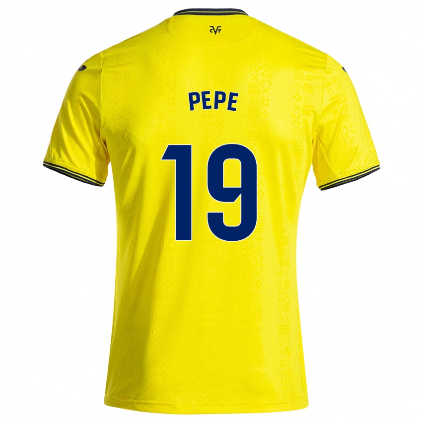 Criança Camisola Nicolas Pepe #19 Preto Amarelo Principal 2024/25 Camisa