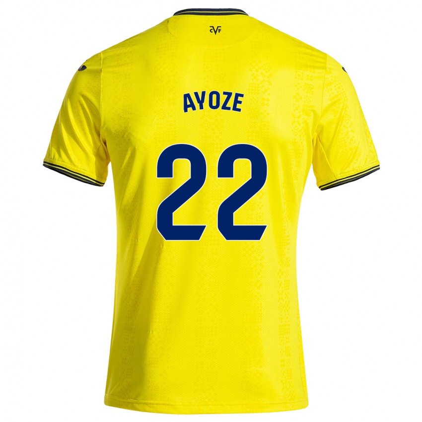 Criança Camisola Ayoze Pérez #22 Preto Amarelo Principal 2024/25 Camisa