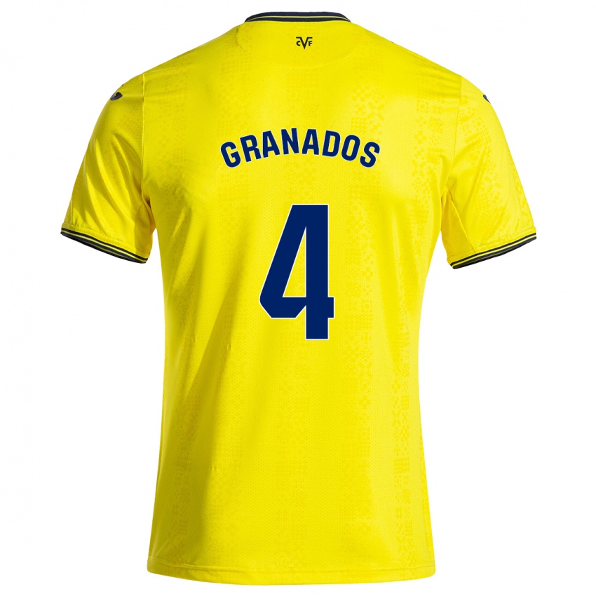 Criança Camisola Carlos Granados #4 Preto Amarelo Principal 2024/25 Camisa