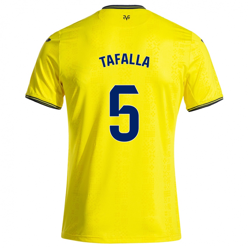 Criança Camisola Fran Tafalla #5 Preto Amarelo Principal 2024/25 Camisa