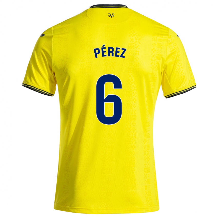 Criança Camisola Hugo Pérez #6 Preto Amarelo Principal 2024/25 Camisa