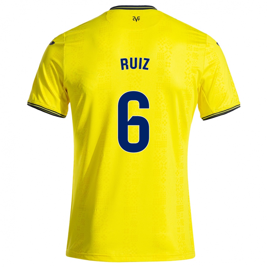 Criança Camisola Joan Ruiz #6 Preto Amarelo Principal 2024/25 Camisa