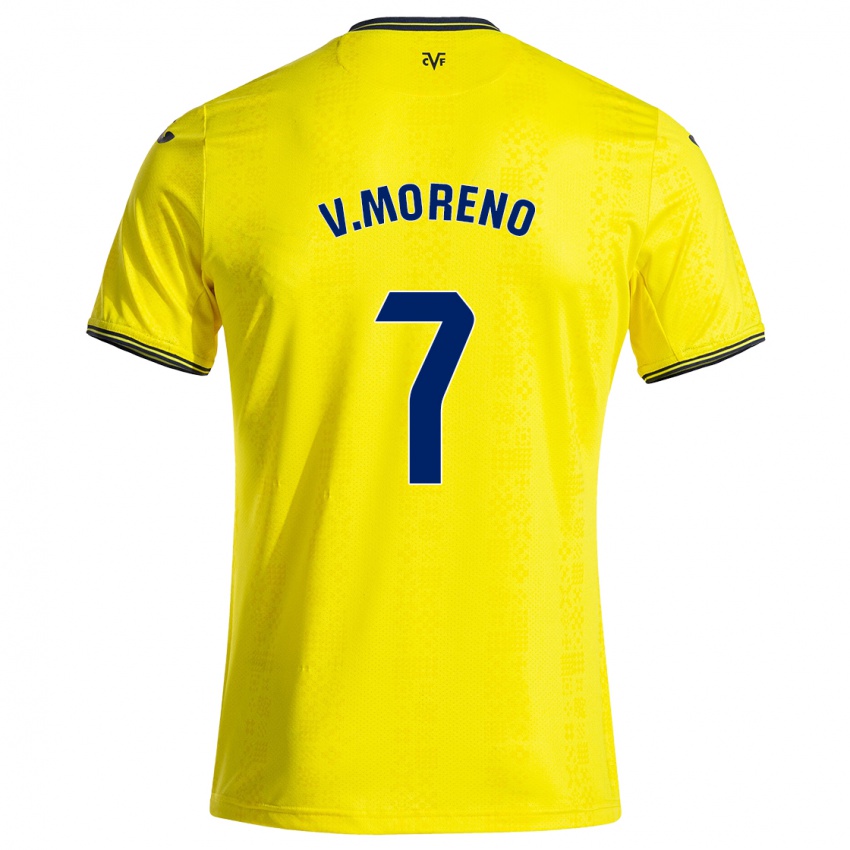 Criança Camisola Víctor Moreno #7 Preto Amarelo Principal 2024/25 Camisa