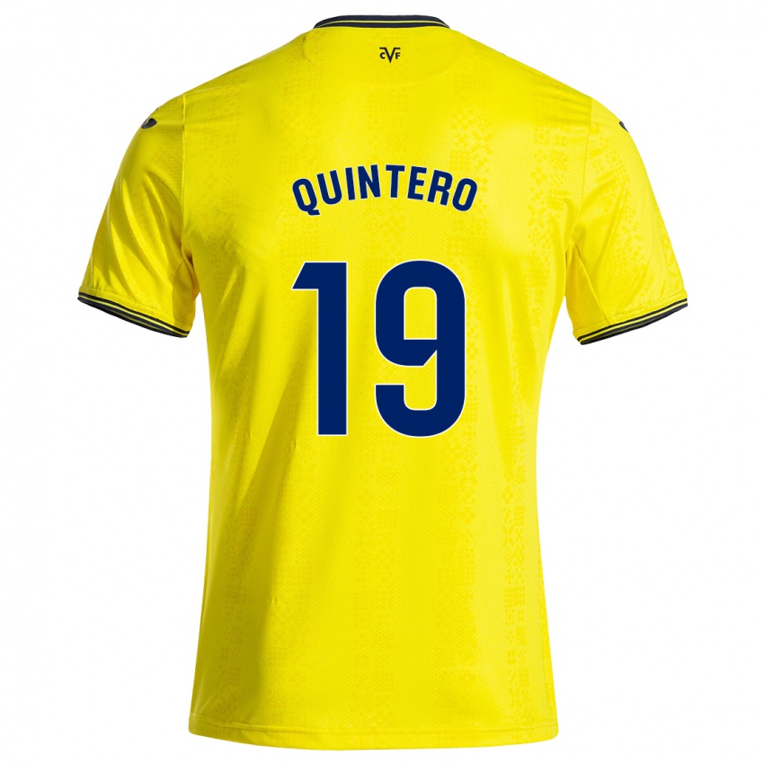 Criança Camisola Luis Quintero #19 Preto Amarelo Principal 2024/25 Camisa