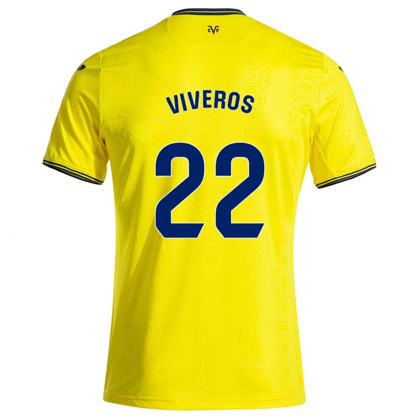 Criança Camisola Facundo Viveros #22 Preto Amarelo Principal 2024/25 Camisa