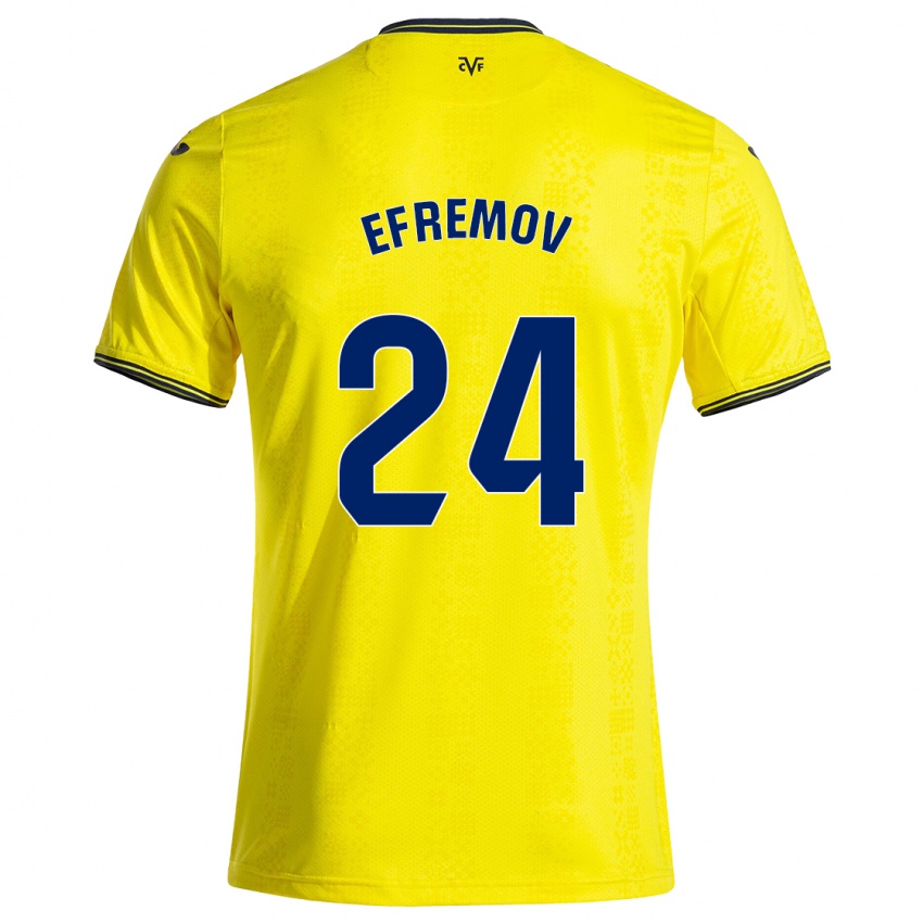 Criança Camisola Anton Efremov #24 Preto Amarelo Principal 2024/25 Camisa