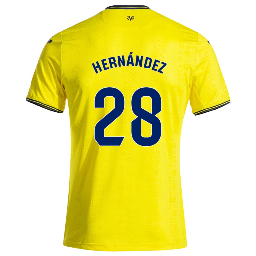 Criança Camisola Gerard Hernández #28 Preto Amarelo Principal 2024/25 Camisa