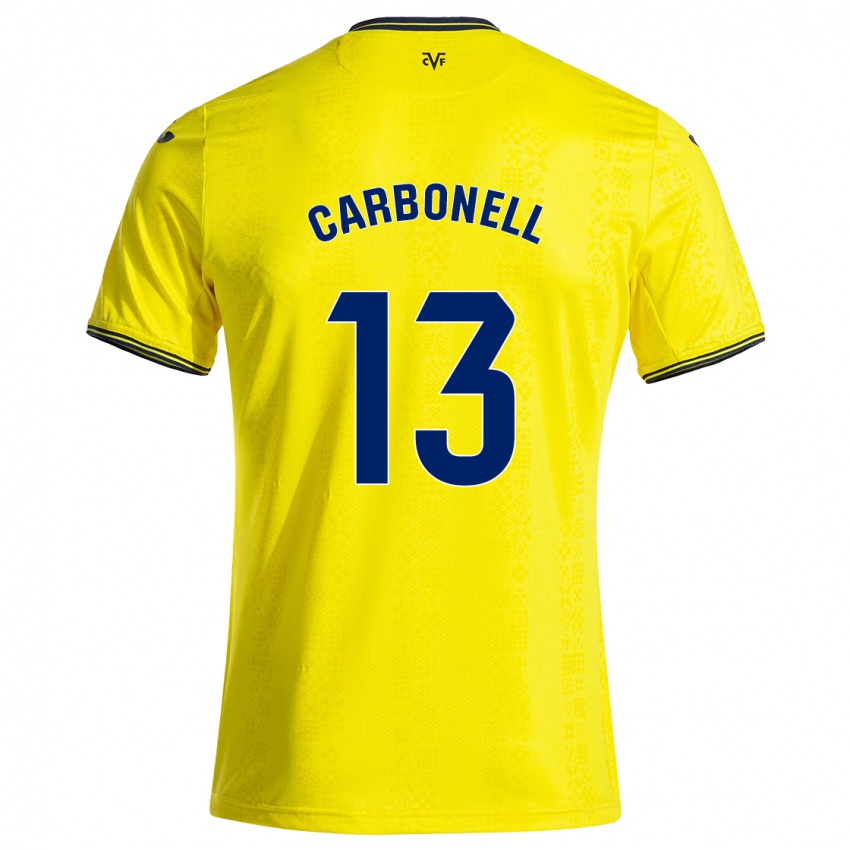 Criança Camisola Carmen Carbonell #13 Preto Amarelo Principal 2024/25 Camisa