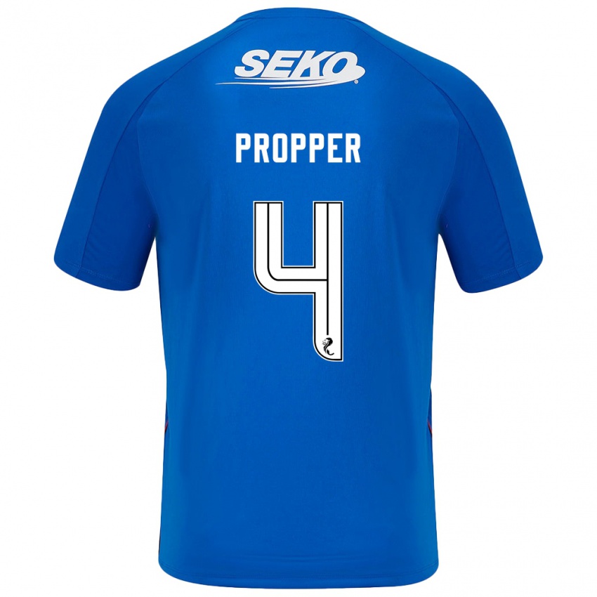 Criança Camisola Robin Pröpper #4 Azul Escuro Principal 2024/25 Camisa