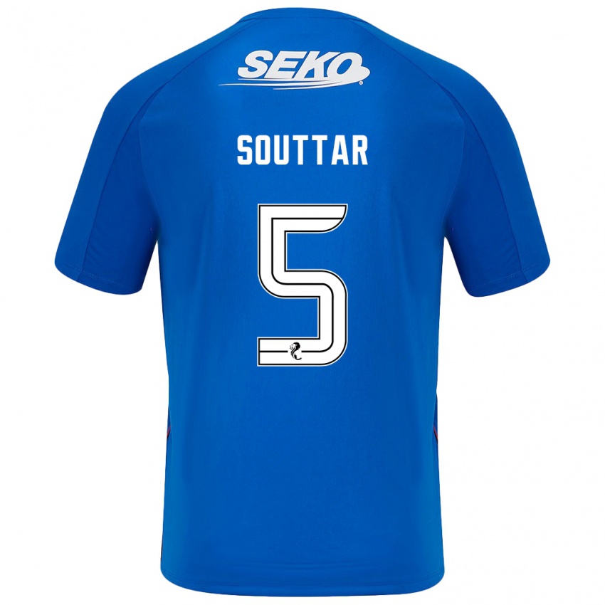 Criança Camisola John Souttar #5 Azul Escuro Principal 2024/25 Camisa