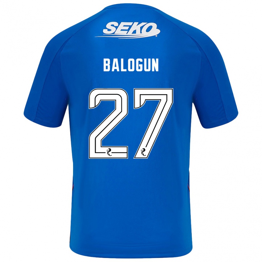 Criança Camisola Leon Balogun #27 Azul Escuro Principal 2024/25 Camisa