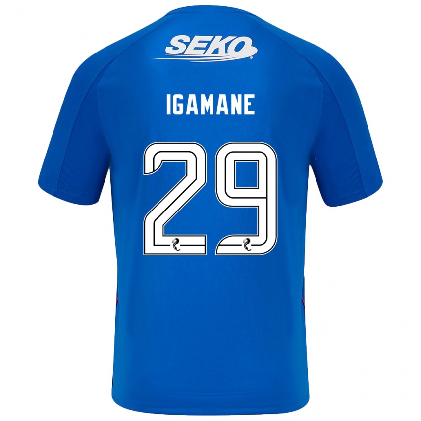 Criança Camisola Hamza Igamane #29 Azul Escuro Principal 2024/25 Camisa