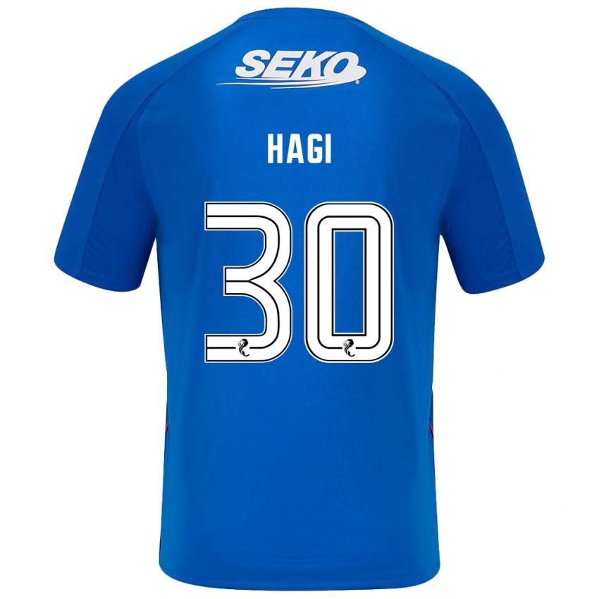 Criança Camisola Ianis Hagi #30 Azul Escuro Principal 2024/25 Camisa