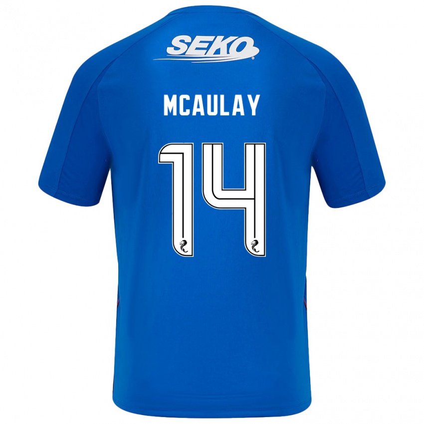 Criança Camisola Mia Mcaulay #14 Azul Escuro Principal 2024/25 Camisa