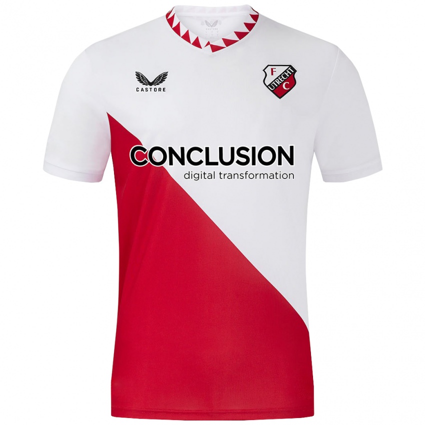 Criança Camisola Brian Van Den Boogaard #0 Vermelho Branco Principal 2024/25 Camisa