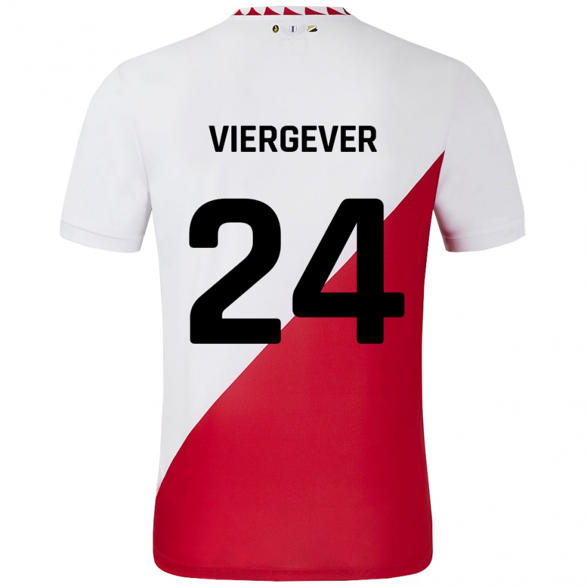 Criança Camisola Nick Viergever #24 Vermelho Branco Principal 2024/25 Camisa