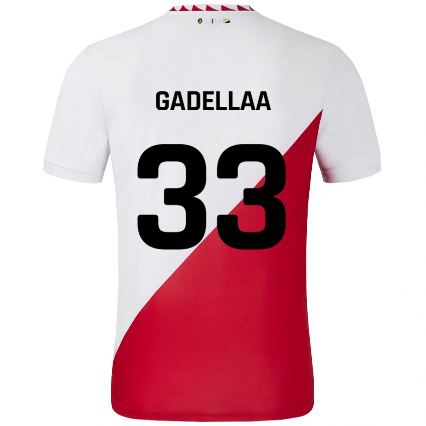 Criança Camisola Kevin Gadellaa #33 Vermelho Branco Principal 2024/25 Camisa