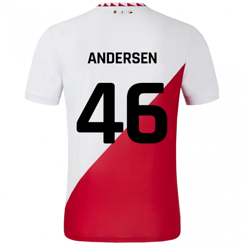 Criança Camisola Silas Andersen #46 Vermelho Branco Principal 2024/25 Camisa