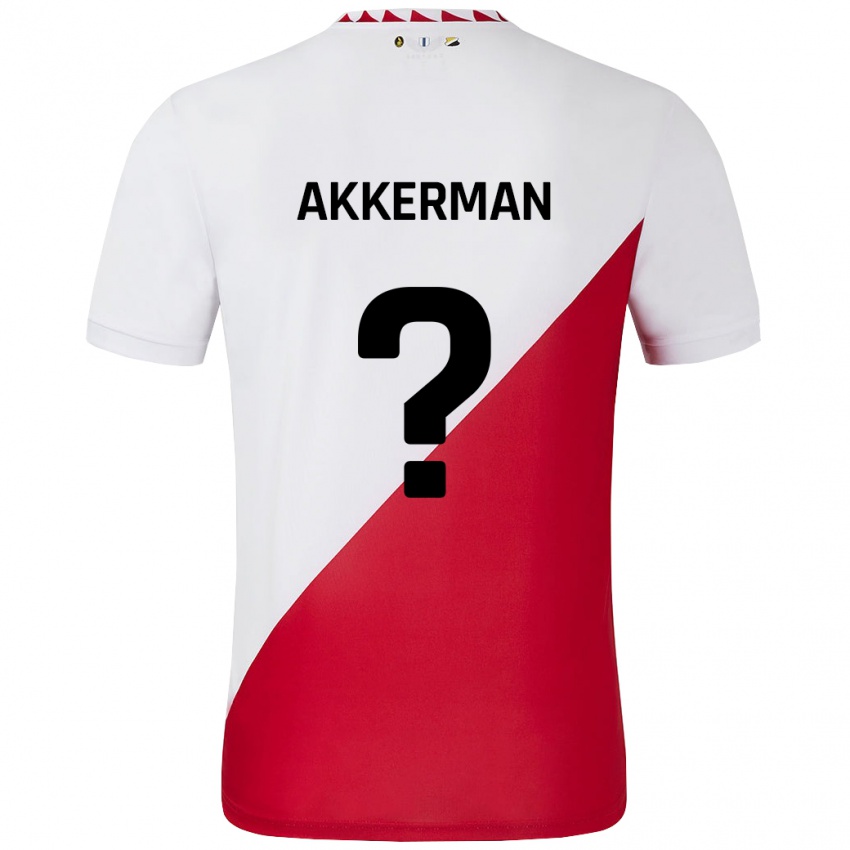 Criança Camisola Mees Akkerman #0 Vermelho Branco Principal 2024/25 Camisa