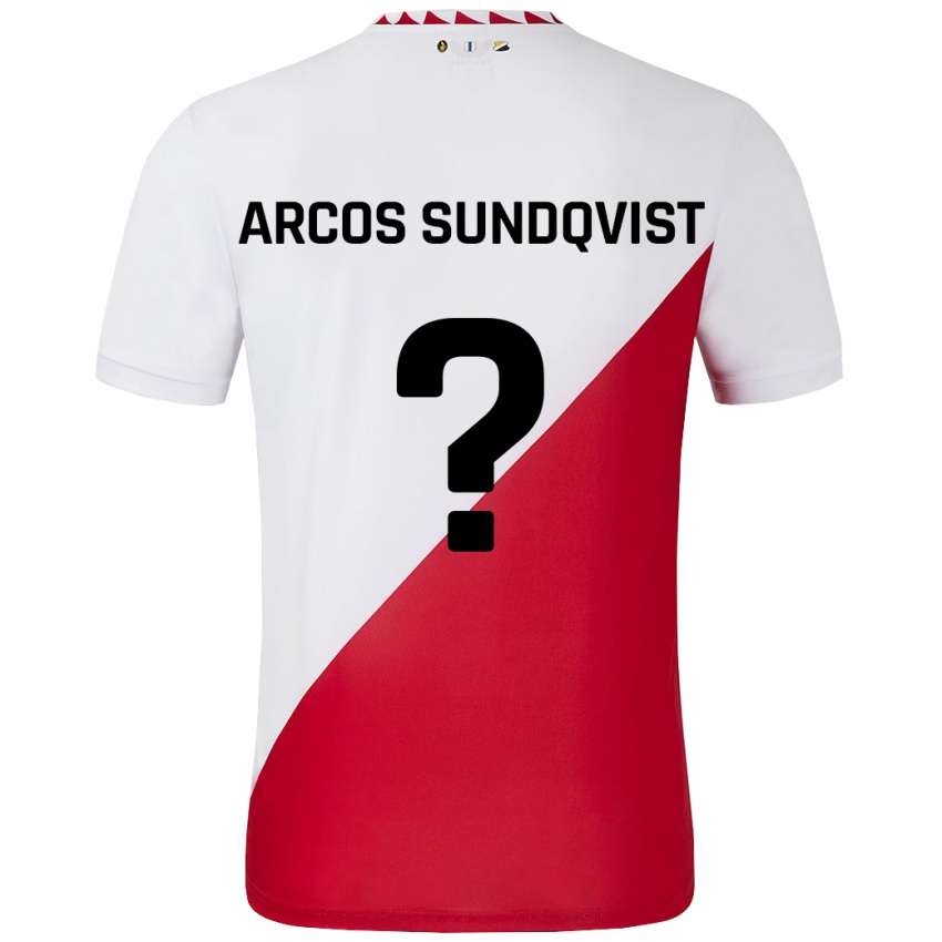 Criança Camisola Gustav Arcos Sundqvist #0 Vermelho Branco Principal 2024/25 Camisa