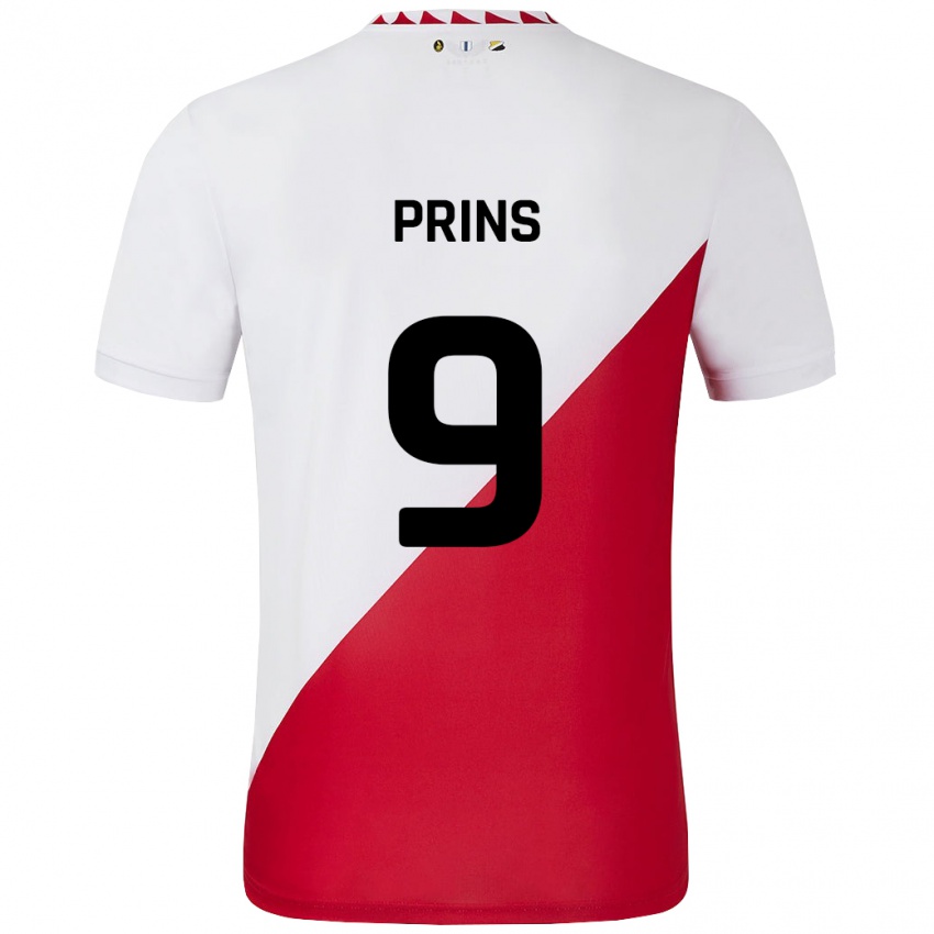 Criança Camisola Femke Prins #9 Vermelho Branco Principal 2024/25 Camisa