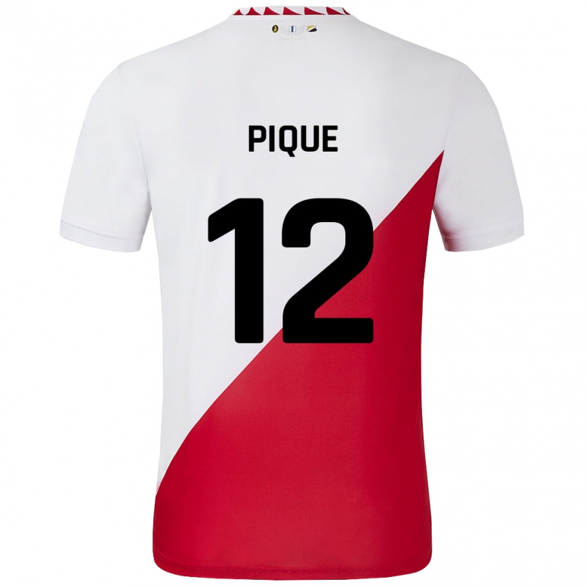 Criança Camisola Naomi Piqué #12 Vermelho Branco Principal 2024/25 Camisa