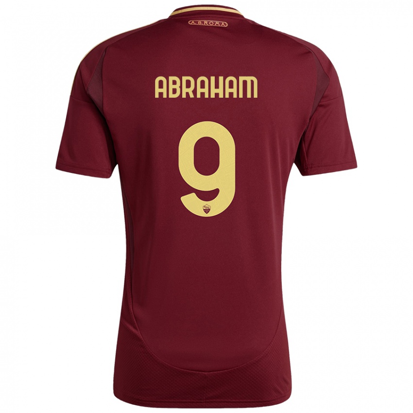 Criança Camisola Tammy Abraham #9 Ouro Castanho Vermelho Principal 2024/25 Camisa