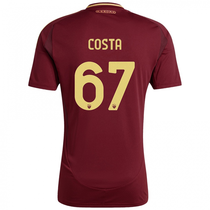 Criança Camisola João Costa #67 Ouro Castanho Vermelho Principal 2024/25 Camisa