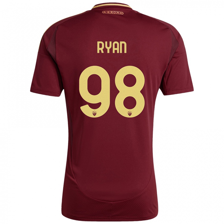 Criança Camisola Mathew Ryan #98 Ouro Castanho Vermelho Principal 2024/25 Camisa