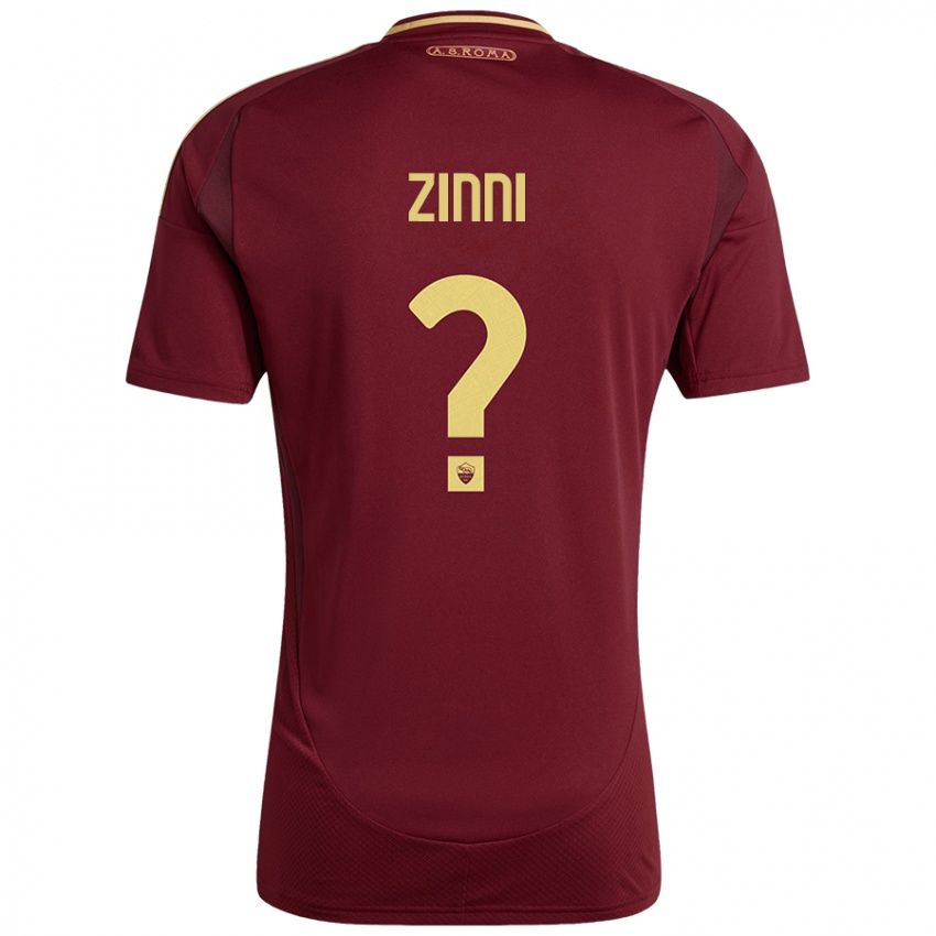 Criança Camisola Raul Zinni #0 Ouro Castanho Vermelho Principal 2024/25 Camisa