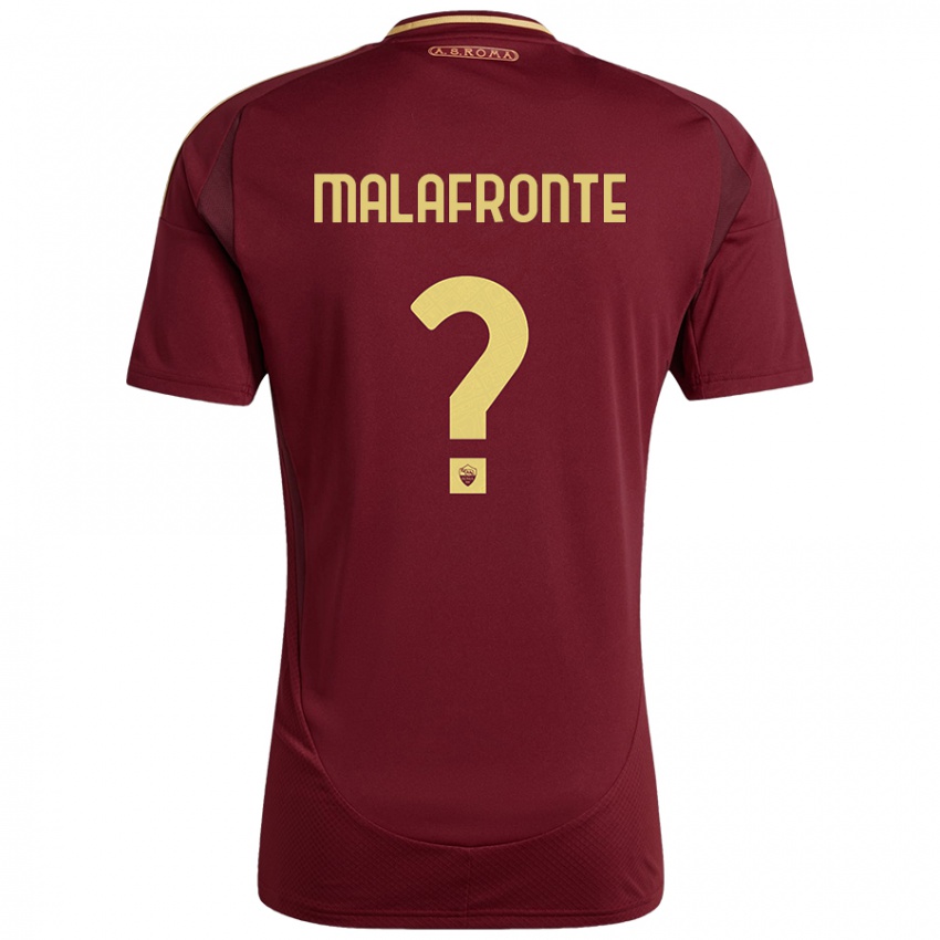 Criança Camisola Matteo Malafronte #0 Ouro Castanho Vermelho Principal 2024/25 Camisa