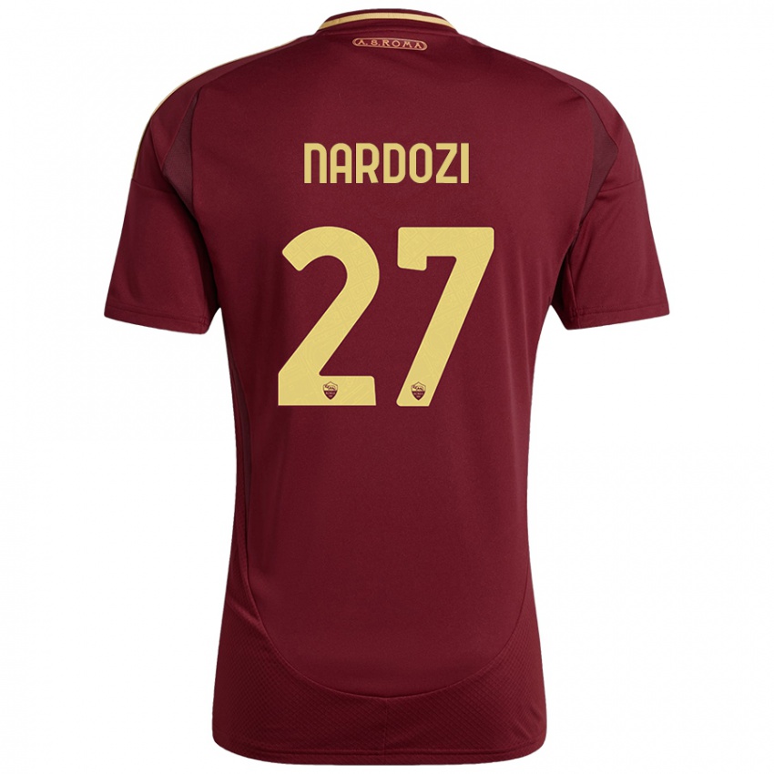 Criança Camisola Manuel Nardozi #27 Ouro Castanho Vermelho Principal 2024/25 Camisa