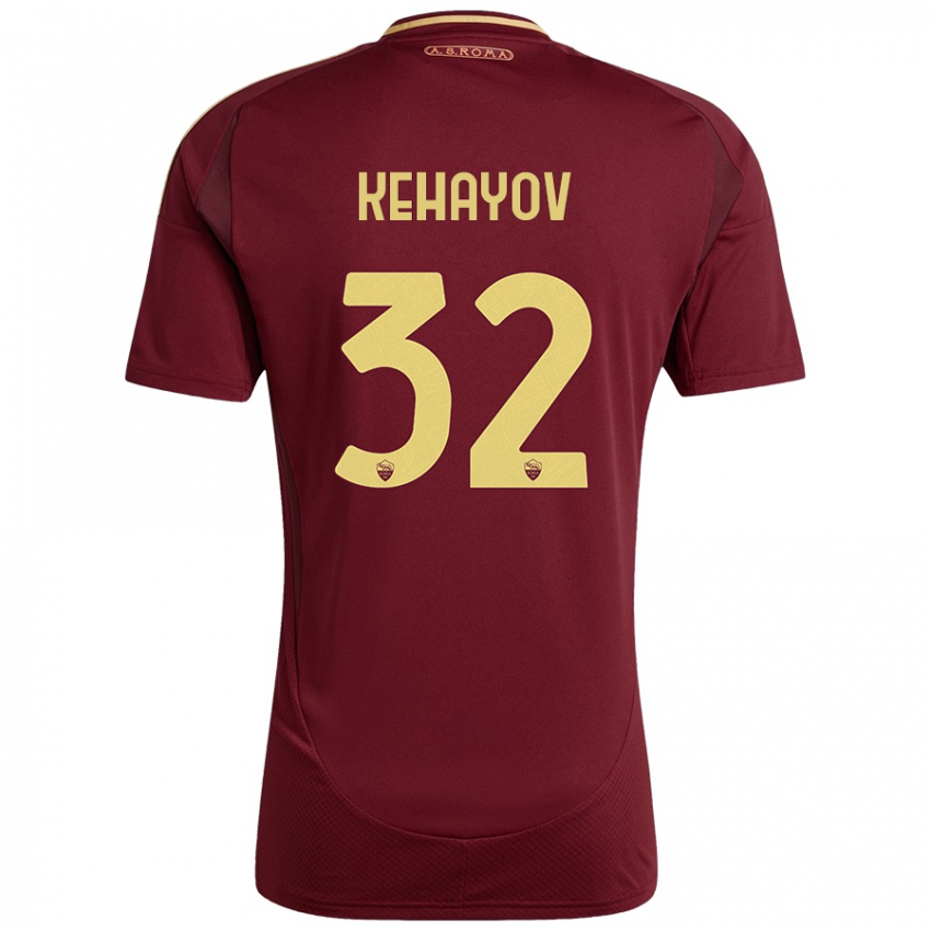 Criança Camisola Atanas Kehayov #32 Ouro Castanho Vermelho Principal 2024/25 Camisa