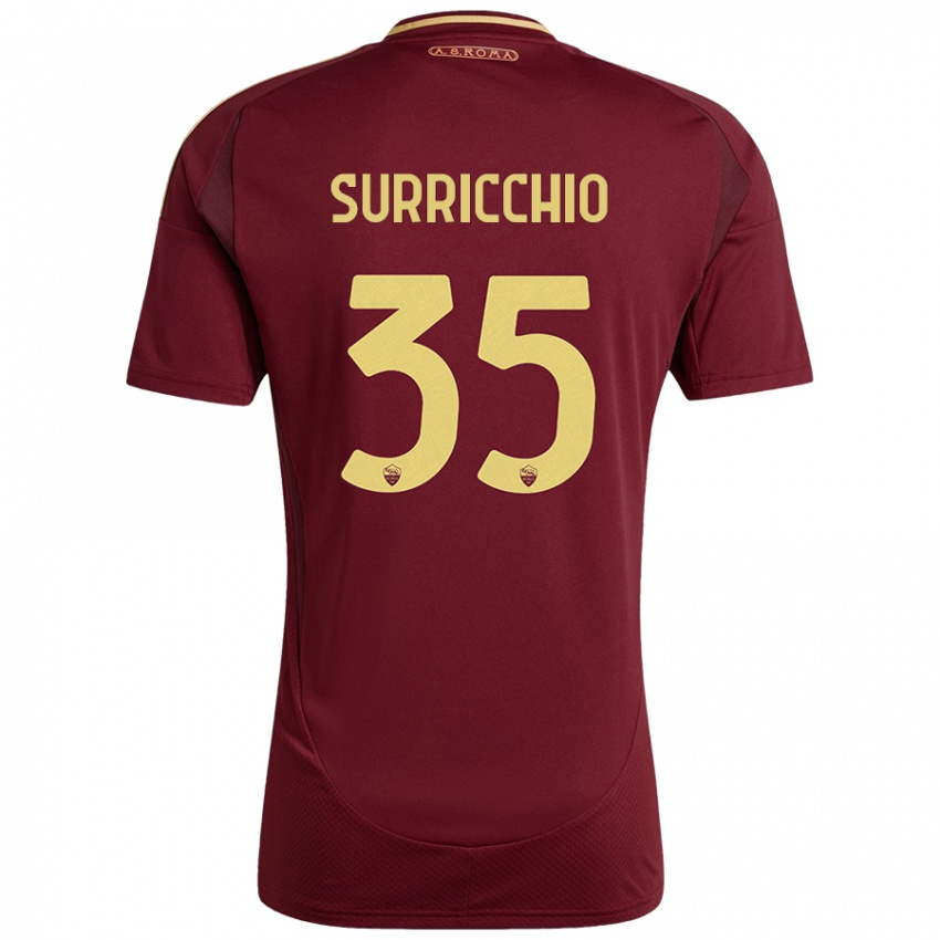 Criança Camisola Jacopo Surricchio #35 Ouro Castanho Vermelho Principal 2024/25 Camisa