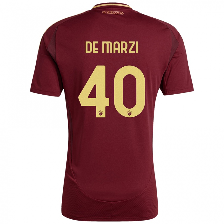 Criança Camisola Giorgio De Marzi #40 Ouro Castanho Vermelho Principal 2024/25 Camisa