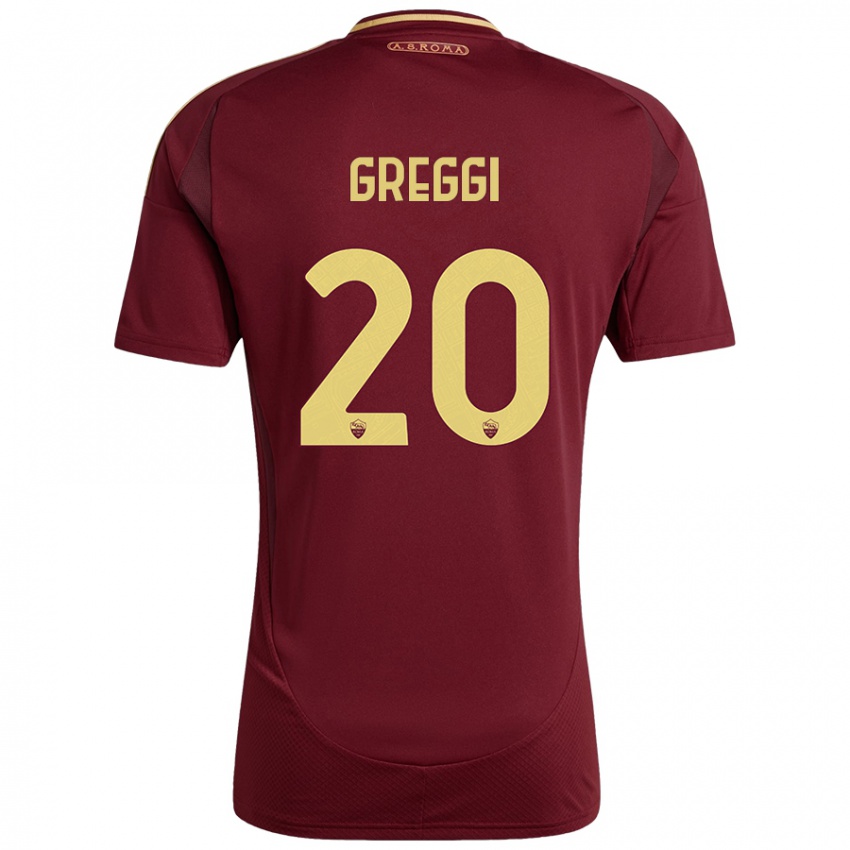 Criança Camisola Giada Greggi #20 Ouro Castanho Vermelho Principal 2024/25 Camisa