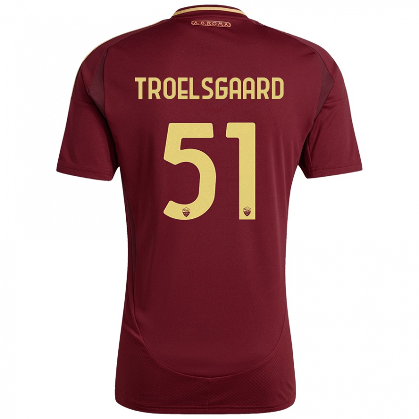 Criança Camisola Sanne Troelsgaard #51 Ouro Castanho Vermelho Principal 2024/25 Camisa